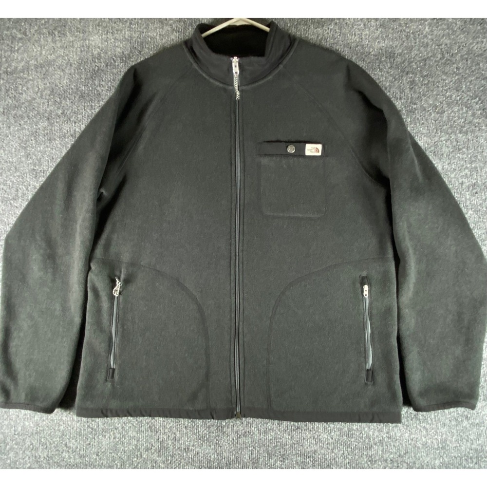 The North Face Mens Fleece Jacket Full Zip Black Size L